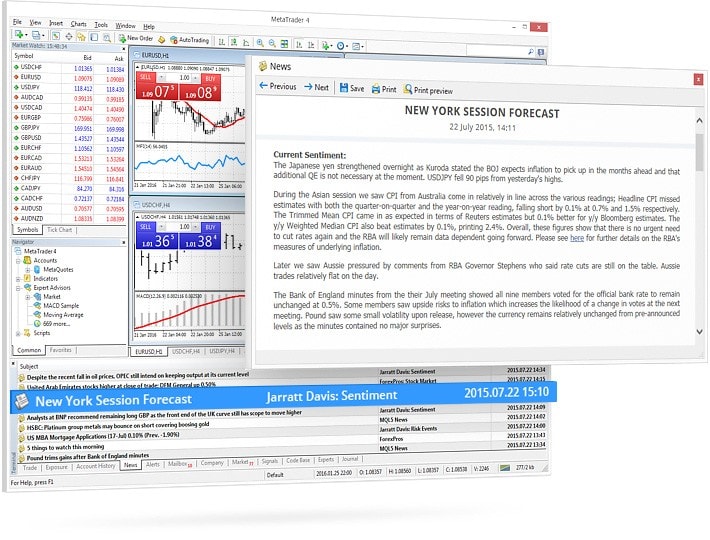 The financial news line in MetaTrader 4 is your guide in the world of financial trends