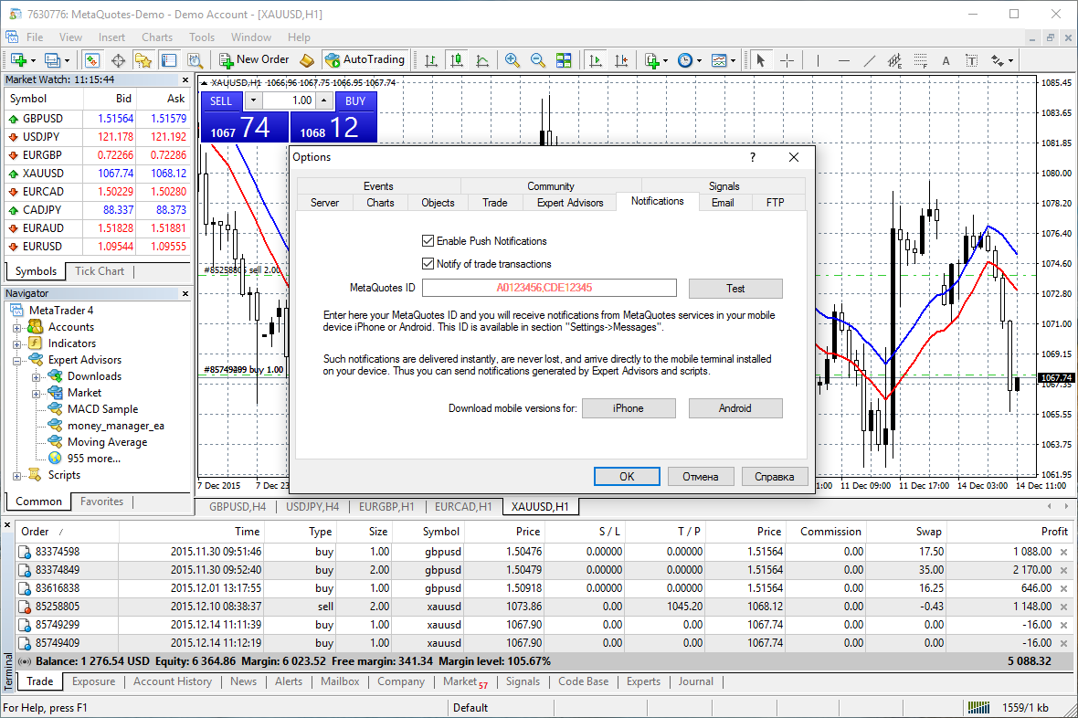 MetaTrader 4 Forex trading platform