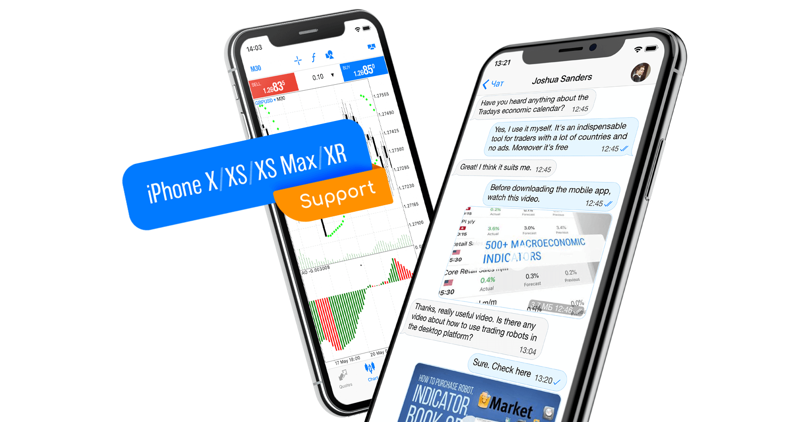 Support natif pour iPhone X/XS/XS Max/XR dans MetaTrader 5 iOS