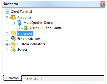Navigator User Interface Metatrader 4 Help